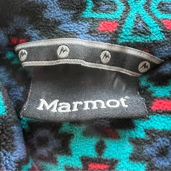 Marmot Fleece Jacket Rocklin Half Zip Blue Geometric Hiking Gorp Women’s M - Picture 5 of 9